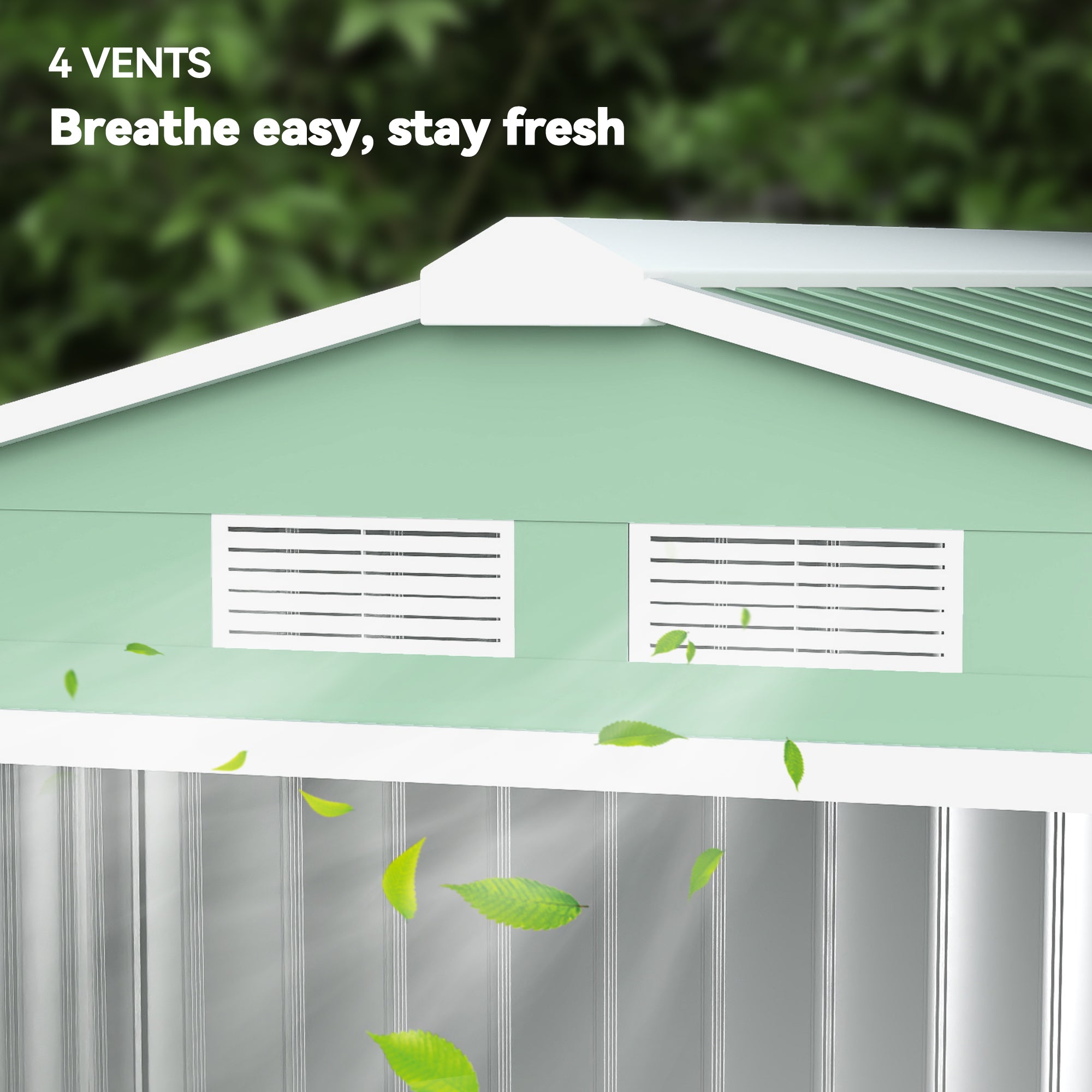7' x 4' Outdoor Storage Shed, Garden Tool Metal Shed with Foundation Kit, Double Lockable Door, Air Vents and Sloping Roof, for Backyard, Patio, Lawn