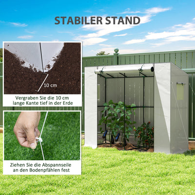 Walk-in Portable Greenhouse Small Greenhouse for Outdoors with UV-resistant PE Cover, 6.6' x 2.5' x 5.6'