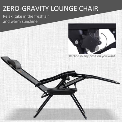 Zero Gravity Chair Set with Side Table, Folding Reclining Chair with Cupholders & Pillows, Adjustable Lounge Chairs for Pool, Backyard, Lawn, Beach
