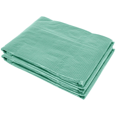 9.8' x 6.6' x 6.6' Plastic Greenhouse Cover Replacement, Heavy Duty Waterproof Tarp for Hoop House, Sheeting with 6 Windows, Door & Reinforcement Grid