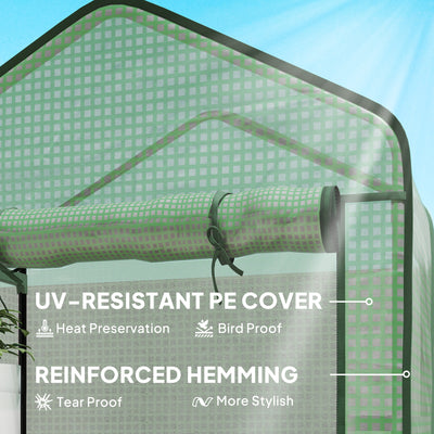 5 Tier Mini Greenhouse, Small Portable Greenhouse with PE Cover, Roll-Up Zippered Door, 76" x 35.4" x 19.3"