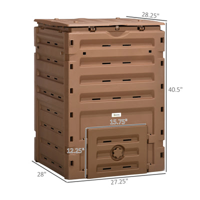 Garden Compost Bin, 120 Gallon (450L) Garden Composter, BPA Free, with 80 Vents and 2 Sliding Doors, Lightweight & Sturdy, Fast Creation of Fertile Soil
