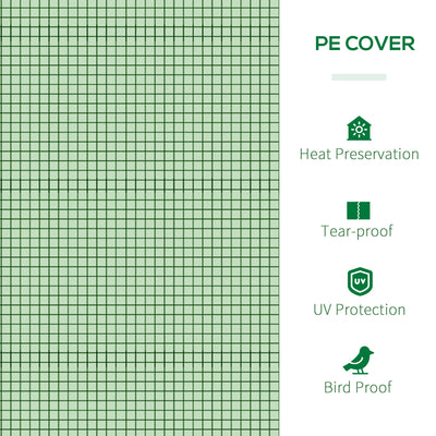9.7' L x 3' W x 2.5' H Portable Tunneled Greenhouse with 3 Zippered Doors, Water/UV Fighting PE Cover