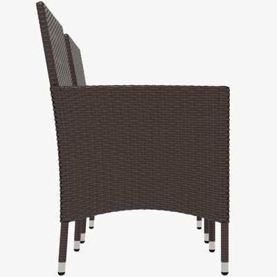 2 PCS Rattan Wicker Dining Chairs with Cushions and Anti-Slip Foot, Patio Stackable Chairs Set for Backyard, Garden, Lawn, Dark Coffee
