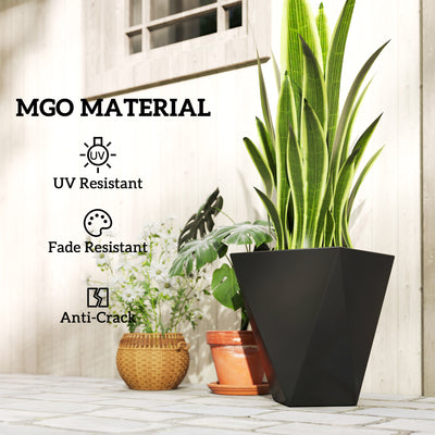 Indoor Outdoor Planters Set of 3 MgO Tall Planters Stackable Flower Pots with Drainage Holes for Garden, Balcony
