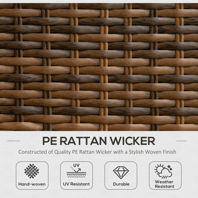 4 Piece PE Rattan Outdoor Patio Furniture Set, Wicker Conversation Set with 2 Swivel Glider Chairs, 2-Tier Glass Table and Loveseat for Garden, Patio, Poolside, Gray