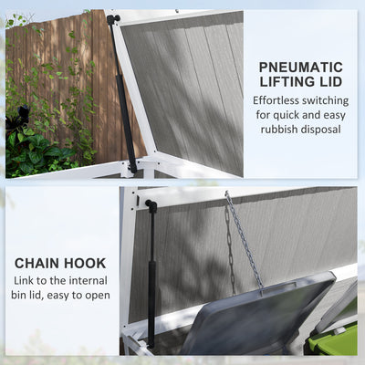 4.7 x 2.5FT Outdoor Horizontal Storage Shed, Lockable Trash Can Storage with Chain Lid, Gray