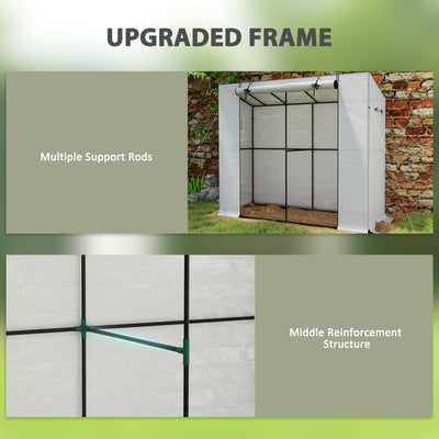 Walk-in Portable Greenhouse Small Greenhouse for Outdoors with UV-resistant PE Cover, 6.6' x 2.5' x 5.6'