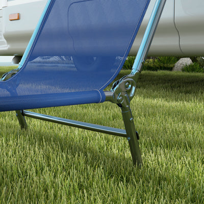 2 Piece Folding Chaise Lounge Chairs, Pool Sun Tanning Chairs with Reclining Back, Breathable Mesh Seat