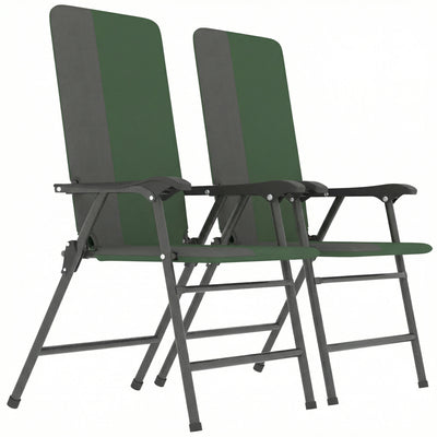 Folding Patio Chairs Set of 2, Padded High Back Lawn Camping Chairs with Armrests, 600D Oxford Fabric