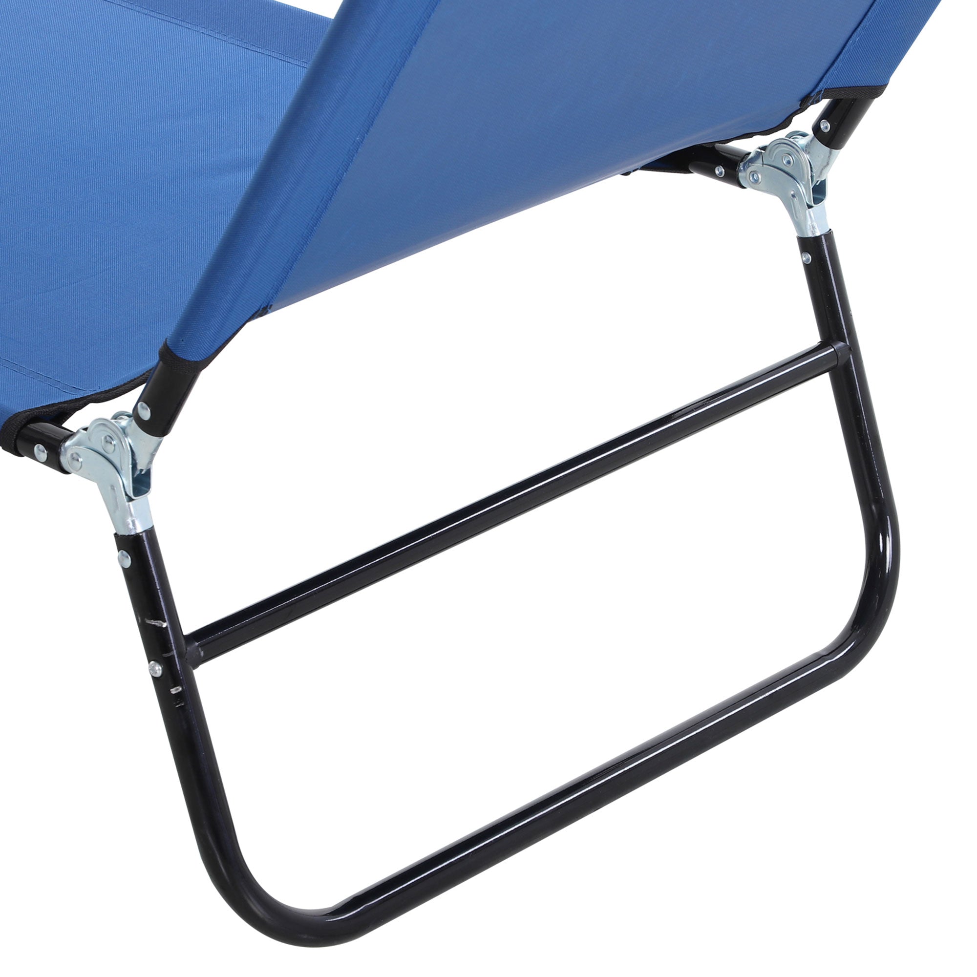 Folding Chaise Lounge Pool Chairs, Outdoor Sun Tanning Chairs with 5-Level Reclining Back, Steel Frame for Beach, Yard, Patio