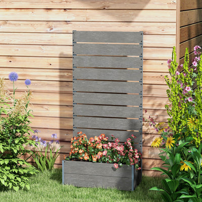 Trellis Planter for Climbing Plants, Raised Garden Bed with Trellis, Planter Box for Outdoor, 28.25" x 15" x 59"