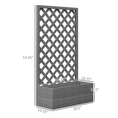Trellis Planter Box for Climbing Plants, Raised Garden Bed w/ Trellis Lattice for Outdoor Garden, Deck, Backyard