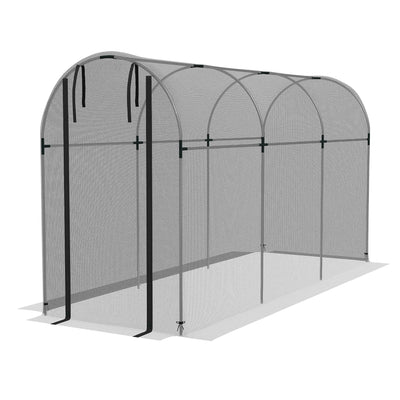 Galvanized Steel Crop Cage, Plant Protection Tent with Zippered Door, 4' x 12'