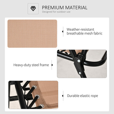 Patio Folding Chair, Sling Suspension Chair for Deck, Camping, Sports Events, Patio, Beach & Pool, Space Saving