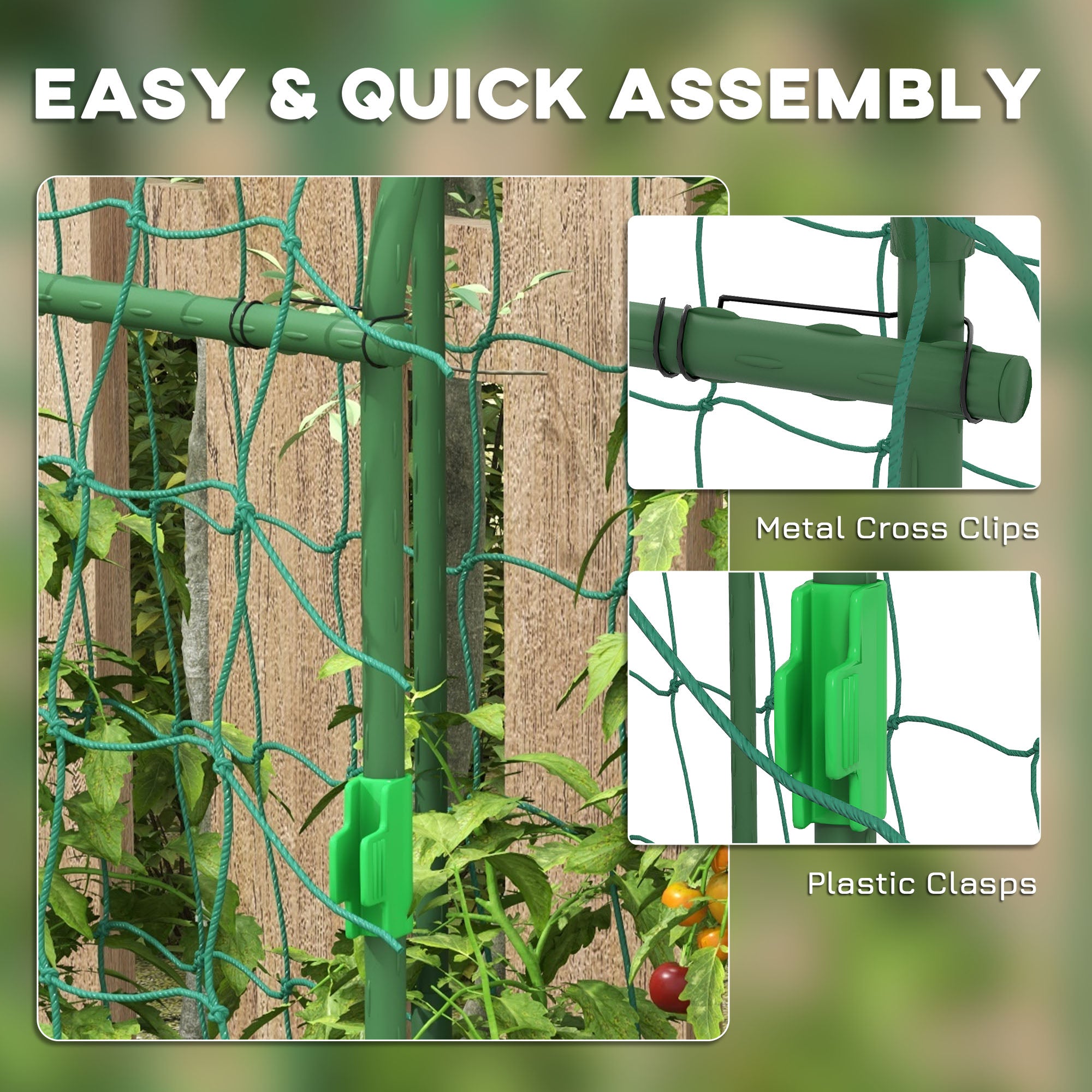 Metal Garden Trellis, Arch Trellis for Climbing Plants Outdoor, A-Frame, with Climbing Net, 17" x 72" x 72", Green
