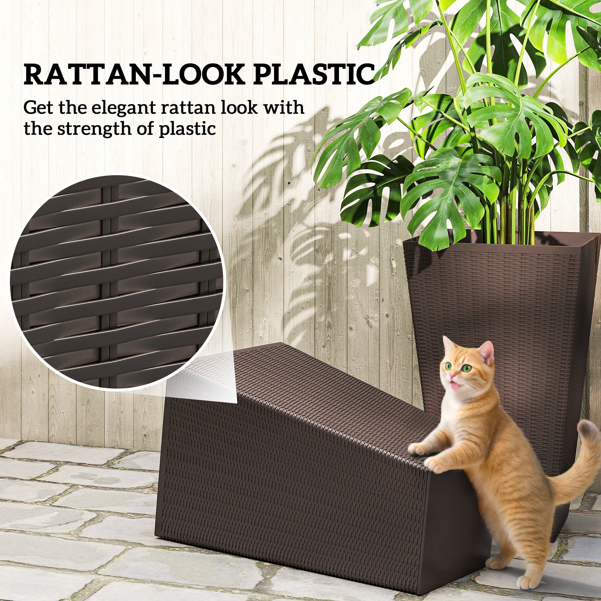 Set of 3 Tall Planters with Drainage Hole, 24" Outdoor Flower Plant Pots, Indoor Planters for Porch, Front Door, Entryway, Patio and Deck