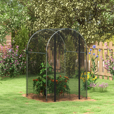 Galvanized Steel Crop Cage, Plant Protection Tent with Zippered Door, 4' x 4'