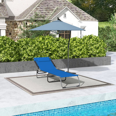 Foldable Chaise Lounge, 3-Position Reclining Back, Portable design and Breathable Mesh for Poolside, Camping, Hiking