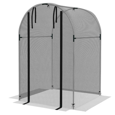 Galvanized Steel Crop Cage, Plant Protection Tent with Zippered Door, 4' x 4'
