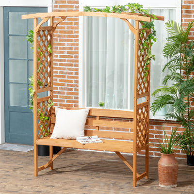 Patio Garden Bench, Wooden Bench, Outdoor Bench for Vines/Climbing Plants