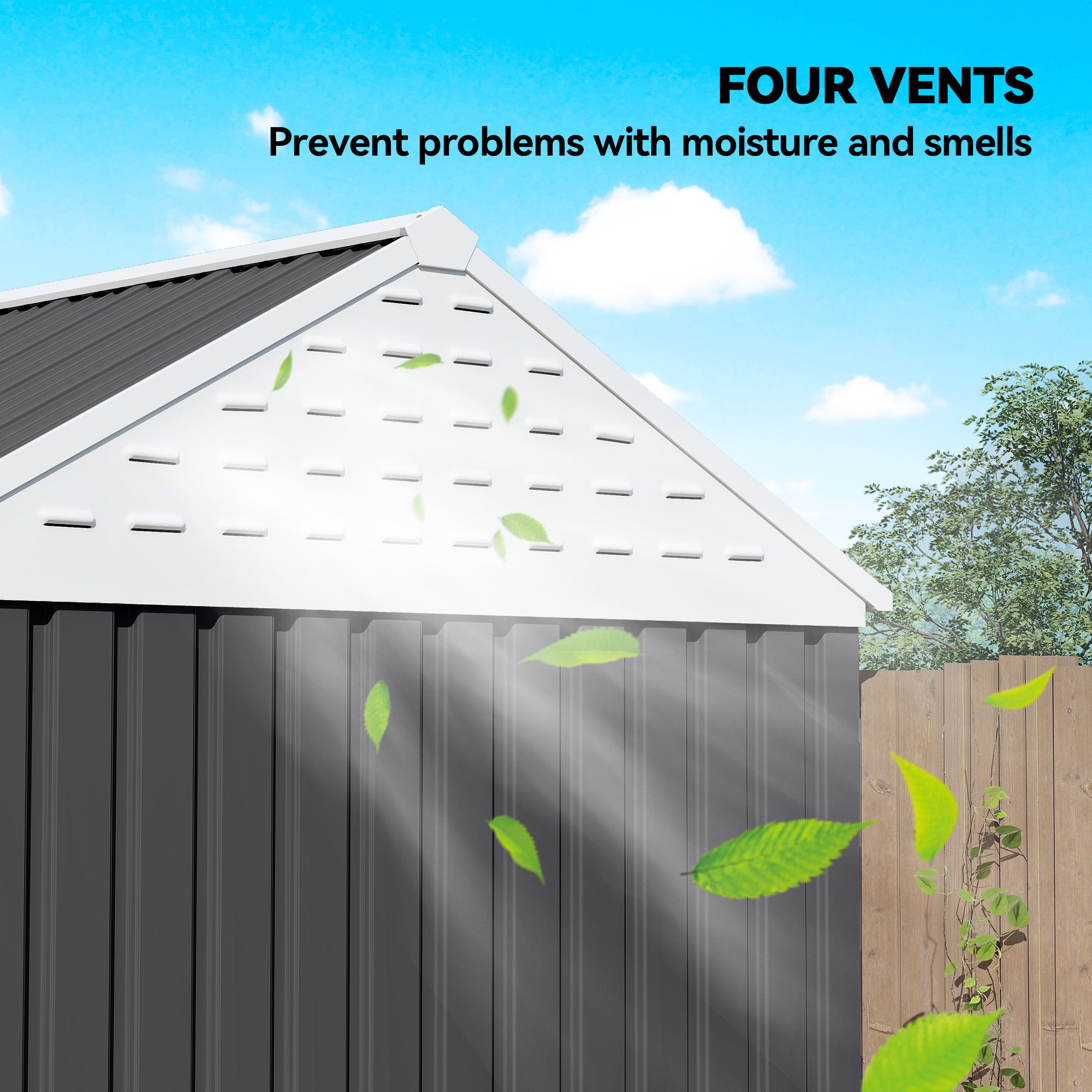 8' x 5.5' Metal Garden Storage Shed, Extra Large Outdoor Tool Storage House w/Lockable Doors, Window, Air Vents