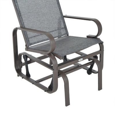 Outdoor Patio Glider Rocker, Metal High-Back Chair for Outdoor Use