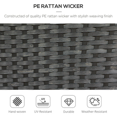 Stackable PE Rattan Outdoor Dining Chairs with Cushion, Patio Wicker Dining Chair with Armrests & Backrest