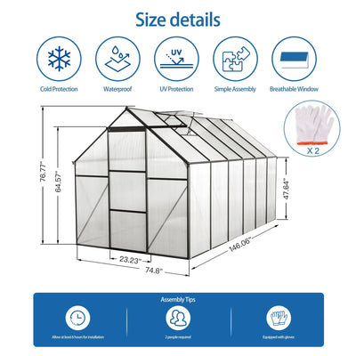 Longmeadow 6×12 Walk-In Glasshouse