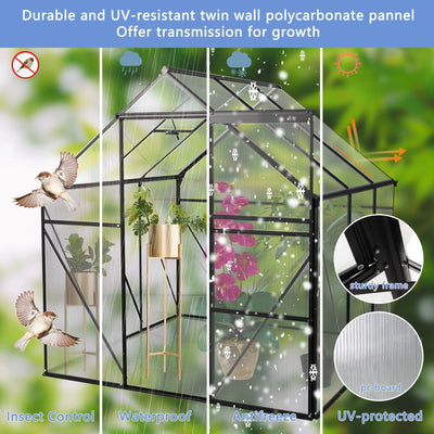 Sable Nook 6×6 Walk-In Glasshouse
