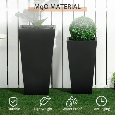 2-Pack Outdoor Planter Set, Flower Pots with Drainage Holes, Durable & Stackable Plant Pot, 22in & 18in, for Porch, Entryway, Patio, Yard, Garden