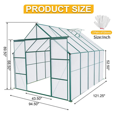 Meadowlight Twin-Door 8×10 Glasshouse