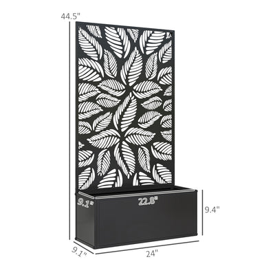 Metal Garden Bed with Trellis for Climbing Plants, Freestanding or Wall Mounted Flower Bed for Garden, Patio, Balcony