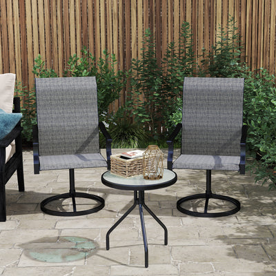 Patio Swivel Chairs Set of 2, High Back Patio Dining Chairs with All-Weather Mesh for Backyard, Lawn, Garden