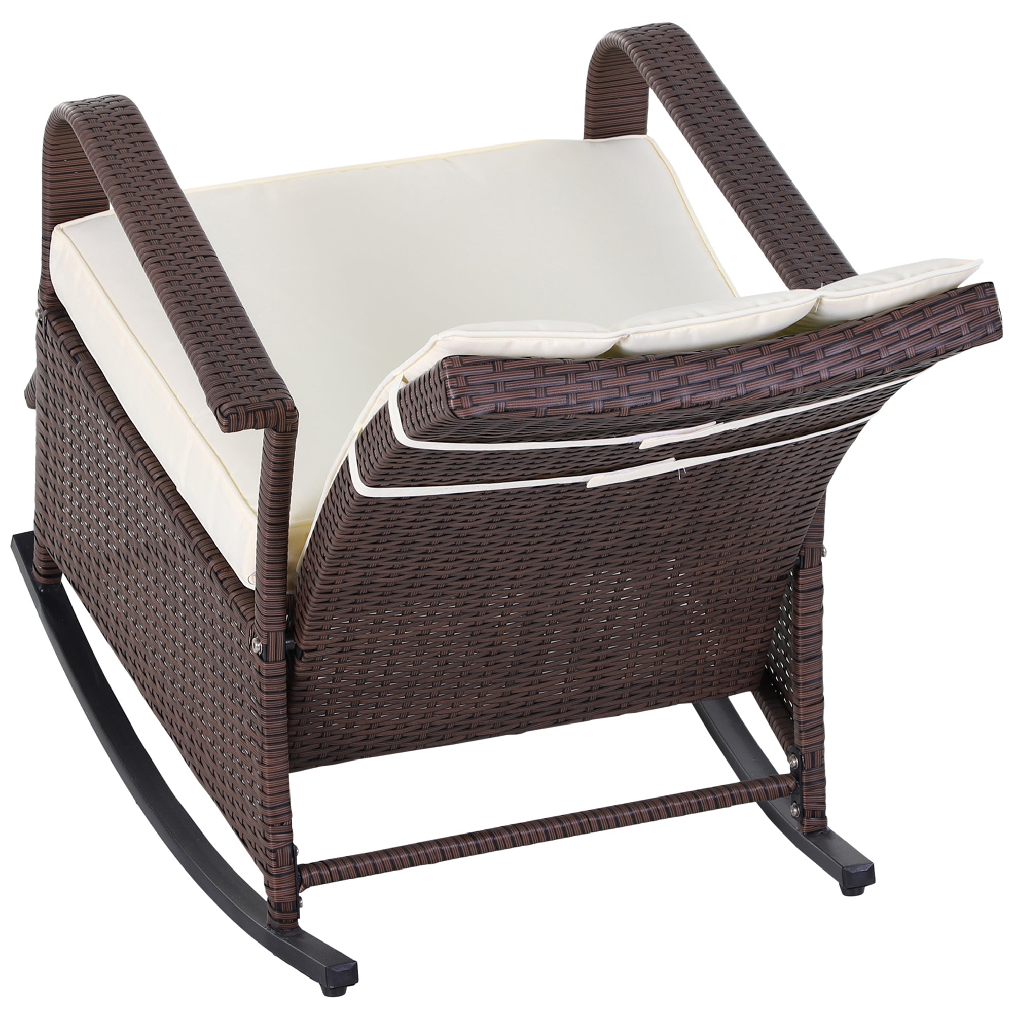 PE Rattan Rocking Recliner with Footrest