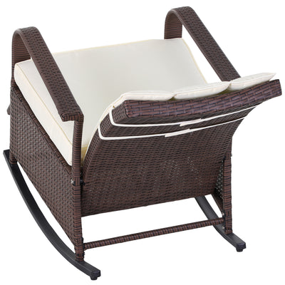 PE Rattan Rocking Recliner with Footrest