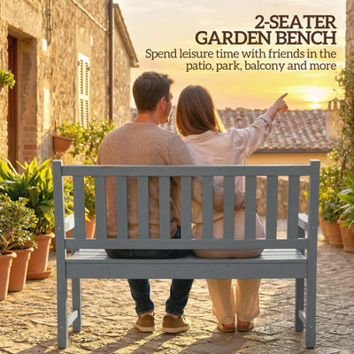 2-Person Garden Bench, HDPE Outdoor Bench with 530 lbs Capacity, Curved Seat for Backyard, Park, Porch, Lawn