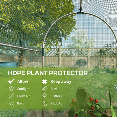 Galvanized Steel Crop Cage, Plant Protection Tent with Zippered Door, 4' x 4'