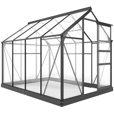 Greenhouse for Outdoors, Polycarbonate Greenhouse with Rain Gutter and Roof Vent, Aluminum Walk-in Green House for Patio Backyard Garden