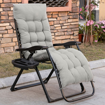 Padded Zero Gravity Chair, Folding Recliner Chair with Cup Holder Cushion