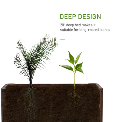 48" x 20" x 18" Raised Garden Bed, Raised Planter Box, Wooden Planter Raised Bed with Drainage Gaps & Lightweight Build