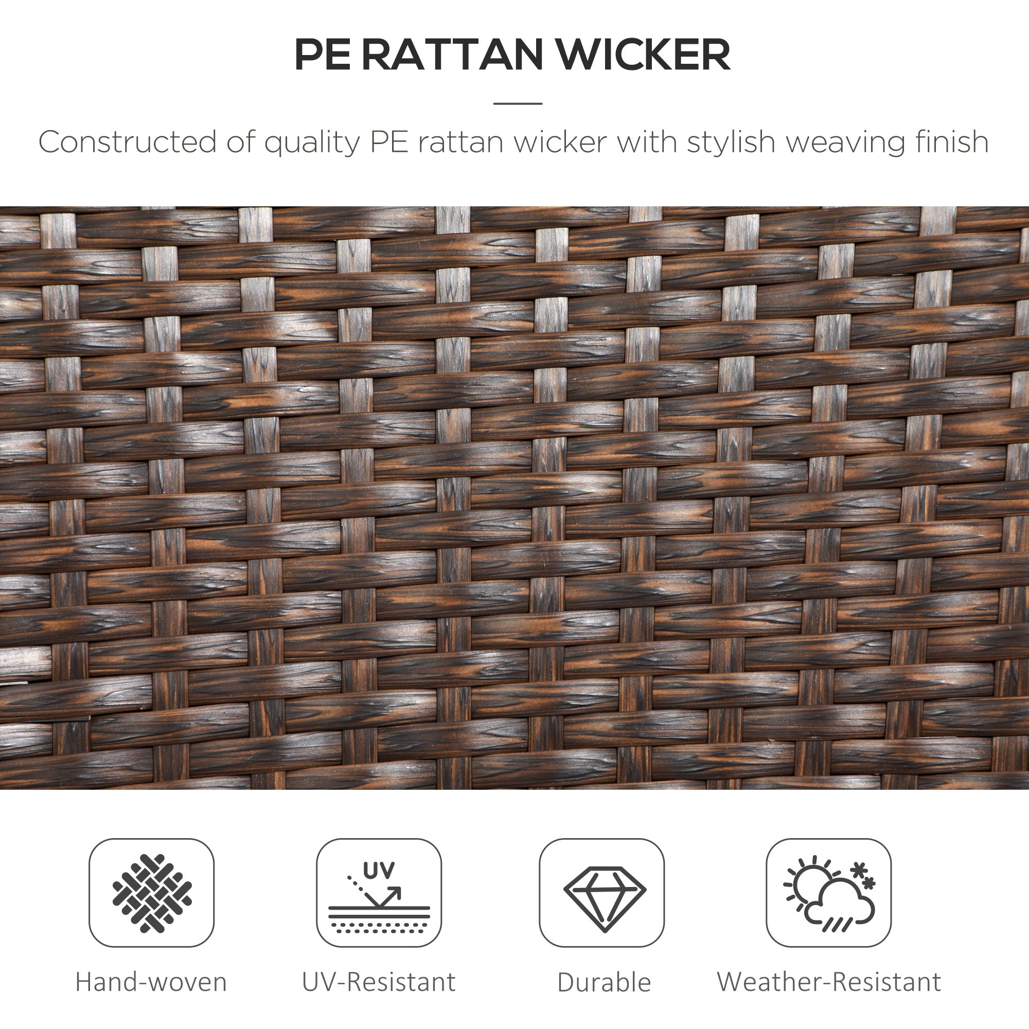 Stackable PE Rattan Outdoor Dining Chairs with Cushion, Patio Wicker Dining Chair with Armrests & Backrest