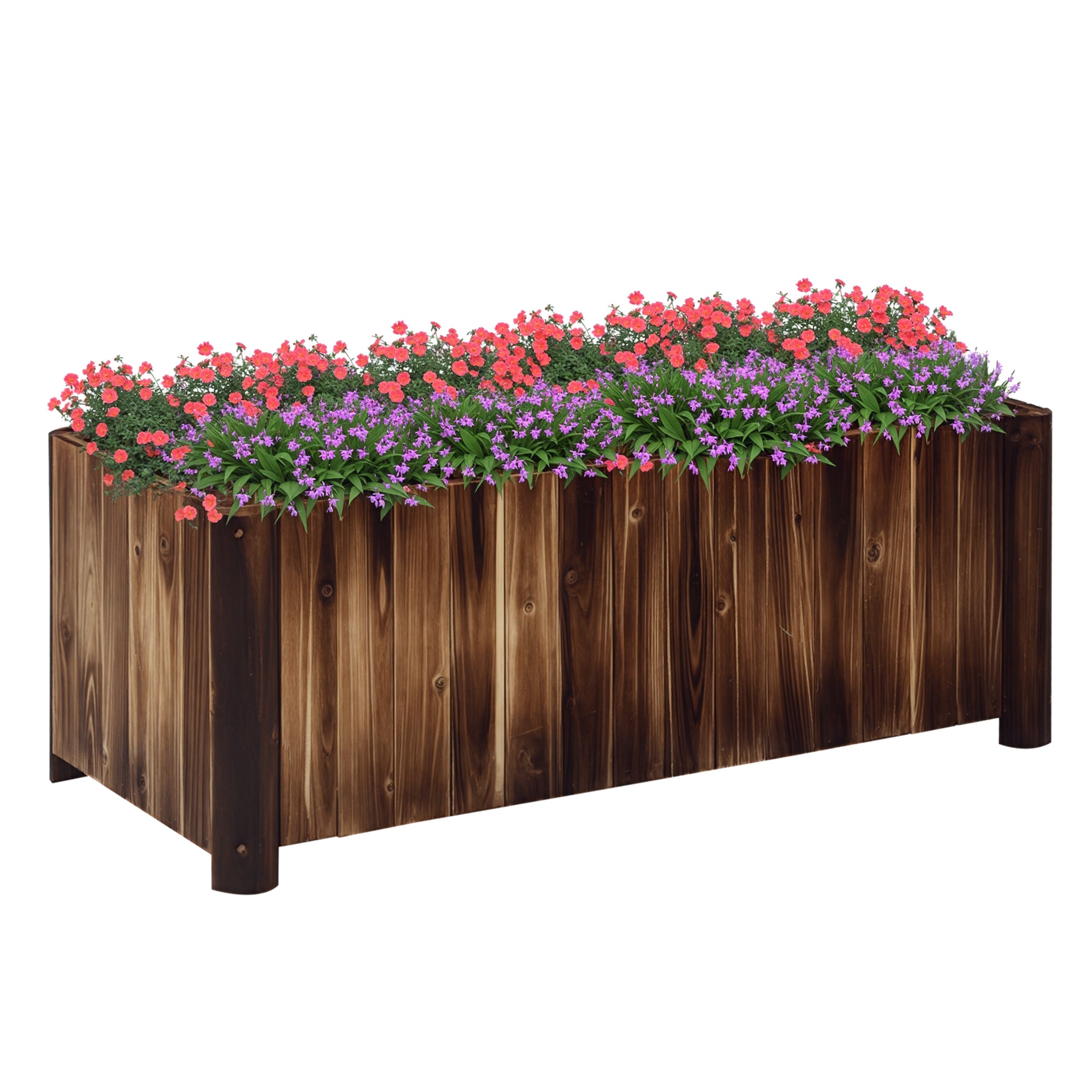 48" x 20" x 18" Raised Garden Bed, Raised Planter Box, Wooden Planter Raised Bed with Drainage Gaps & Lightweight Build