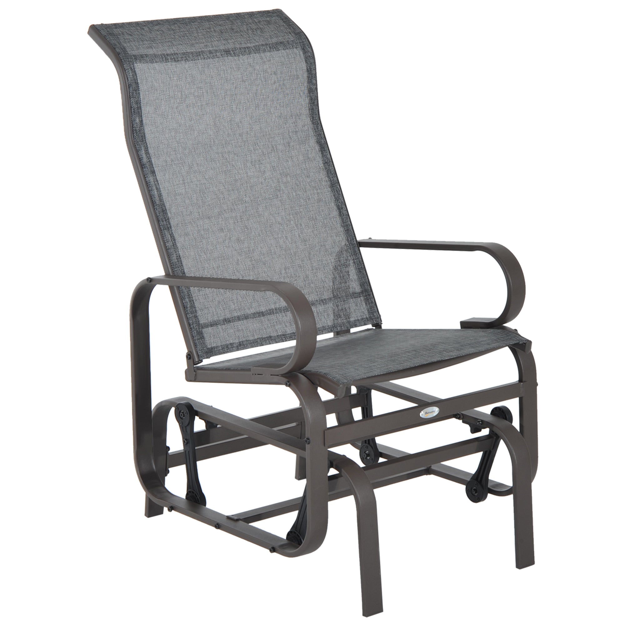 Outdoor Patio Glider Rocker, Metal High-Back Chair for Outdoor Use