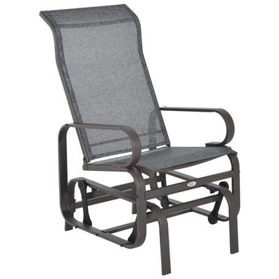 Outdoor Patio Glider Rocker, Metal High-Back Chair for Outdoor Use