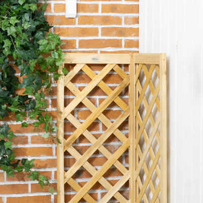 Wooden Raised Garden Bed, Planter with Trellis for Vine Climbing and Vegetables, Herbs and Flowers Growing