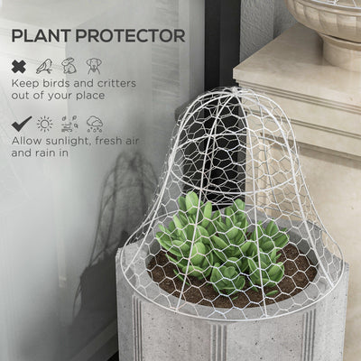 6 Pack Garden Cloches for Plants, 16" x 13" Metal Crop Cage, Plant Cages to Keep Animals Out