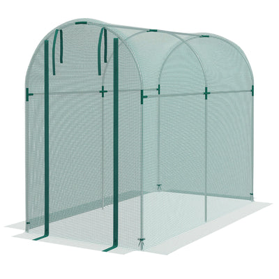 Galvanized Steel Crop Cage, Plant Protection Tent with Zippered Door, 4' x 8'