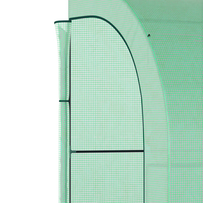 10' x 5' x 7' Outdoor Walk-In Greenhouse, Plant Nursery with Zippered Doors, PE Cover and 3 Wire Shelves