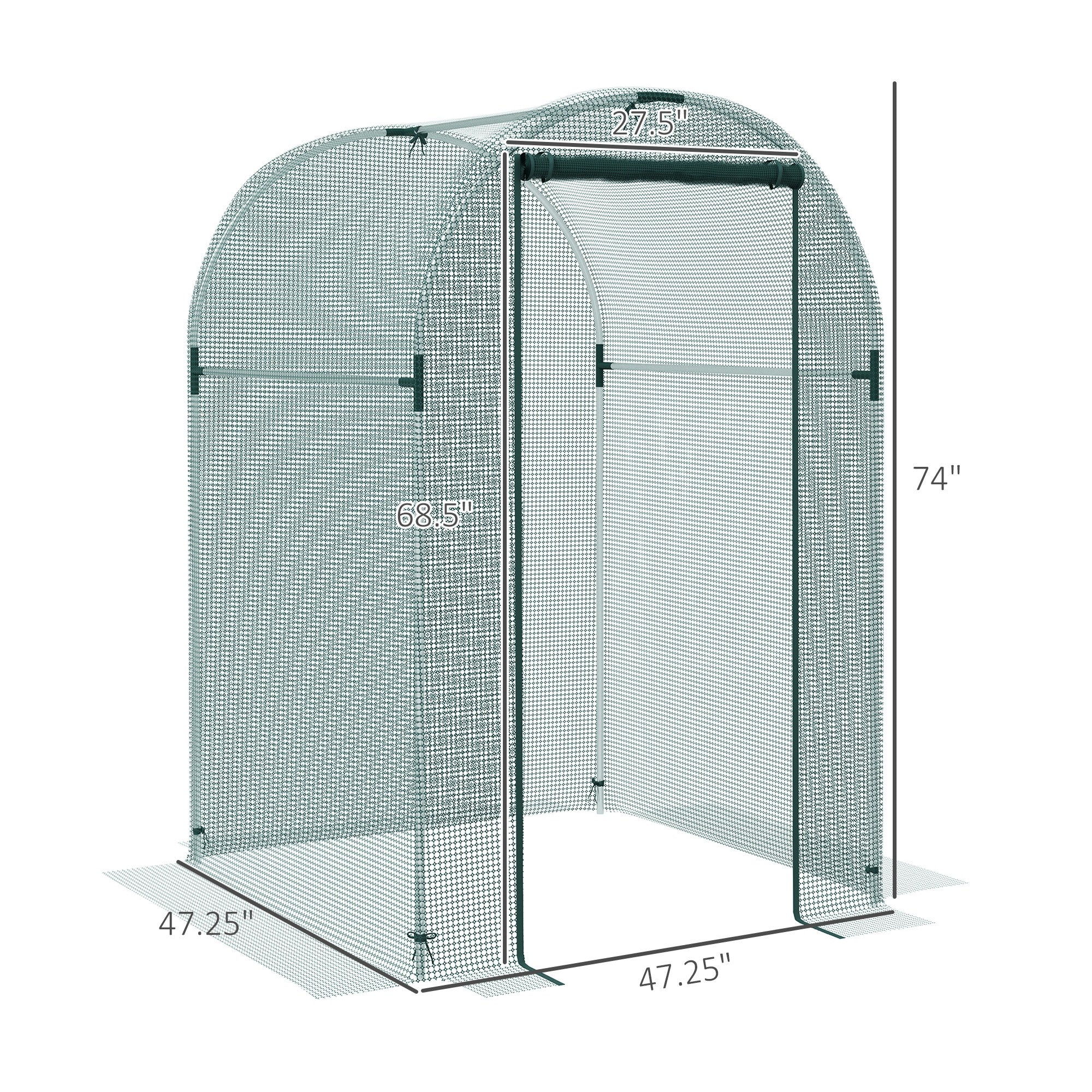 Galvanized Steel Crop Cage, Plant Protection Tent with Zippered Door, 4' x 4'